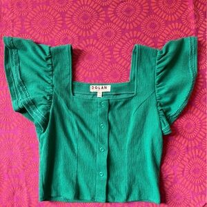 Anthropologie Dolan Teal Button-Up Women's Top